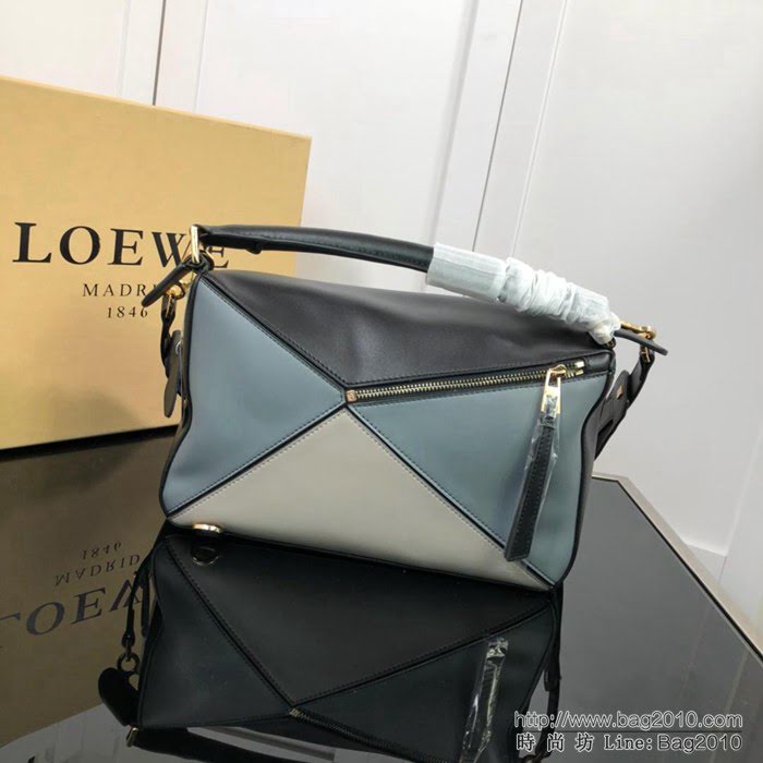 LOEWE羅意威 拼色熱銷款 puzzle bag 可折疊 牛皮手提肩背包 大小號 L0153  jdl1241